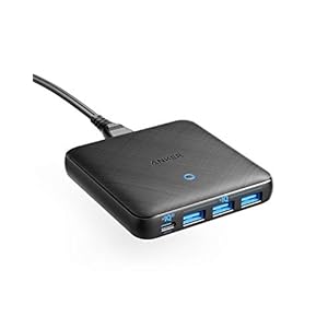 【1.5mケーブルモデル】Anker PowerPort Atom III Slim （Four Ports) 薄型65W 4ポート USB-C 充電器 3,190円！プライム会員は送料無料！