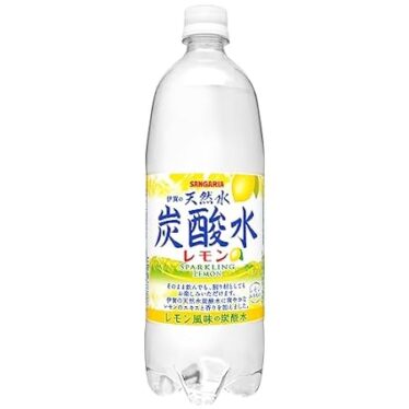 サンガリア 伊賀の天然水炭酸水レモン 1L×12本 991円（82.6円/本）！プライム会員送料無料！